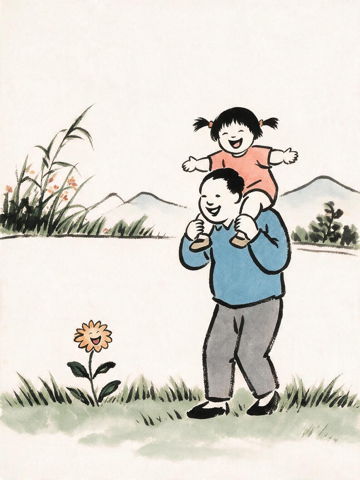 小孩的笑声，是穿越时空的摇篮曲，摇醒了你沉睡的童年