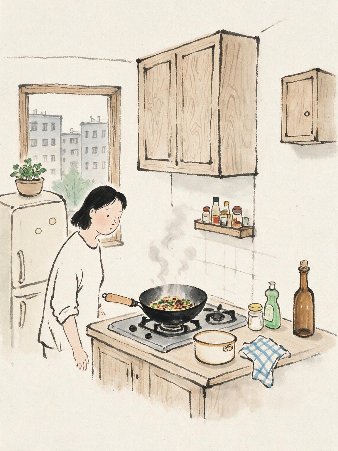 我的人生就像这口糊锅，越急越刷不掉，原来得先躺平泡一会儿…